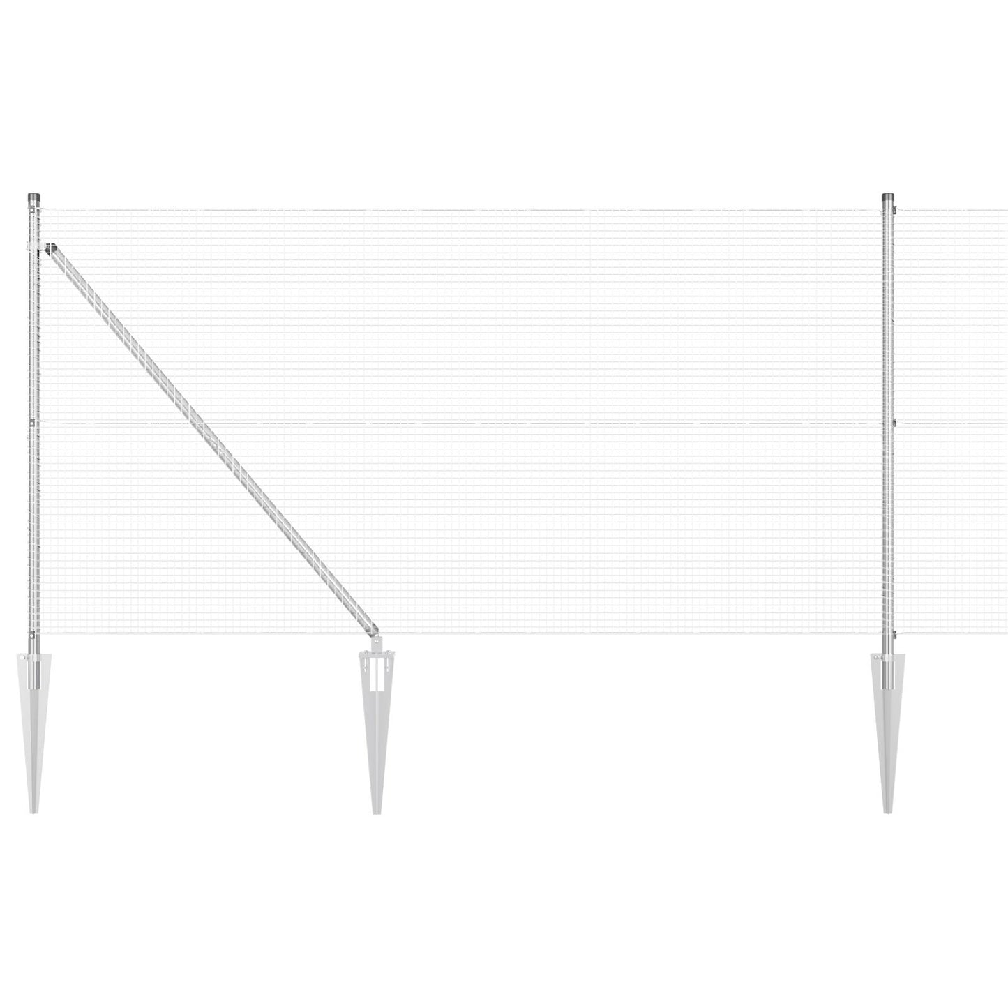Gelaste Draad Hek Met 7 Spijker Palen 0.8X10 M Gegalvaniseerd Staal Gegalvaniseerd Staal