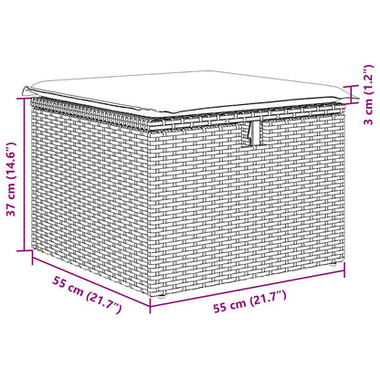 5-Delige Tuin Sofa Set Met Kussen Bruin Poly Rattan