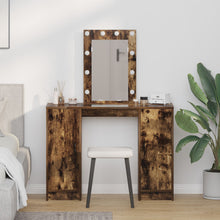 Kaptafel Met Led Verlichting 102X33X135 Cm Gerookt eiken