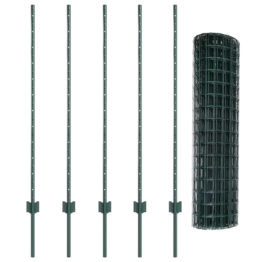 Euro Fence Met 5 U-Posts Groen 1,2X10 M Staal