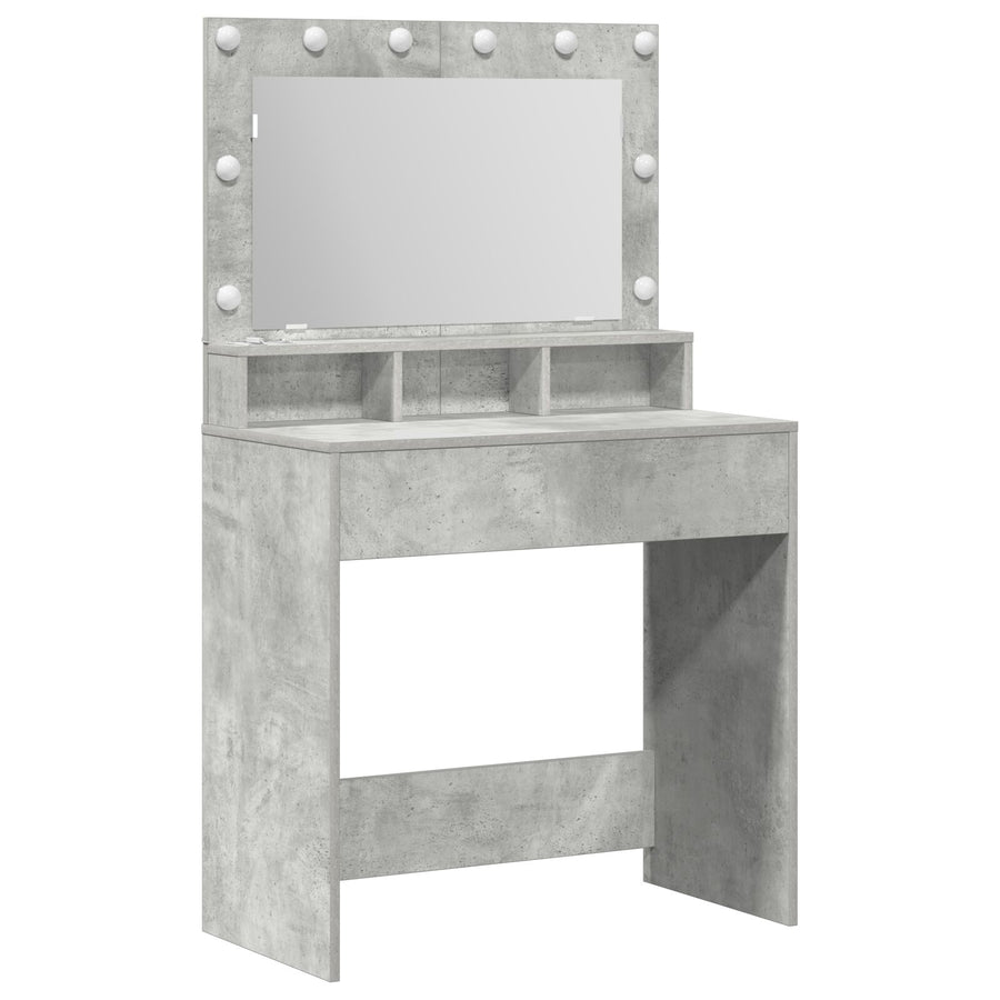 Make-Uptafel Met Led Verlichting 79X41X135 Cm Beton grijs 75.5 x 41 x 135 cm