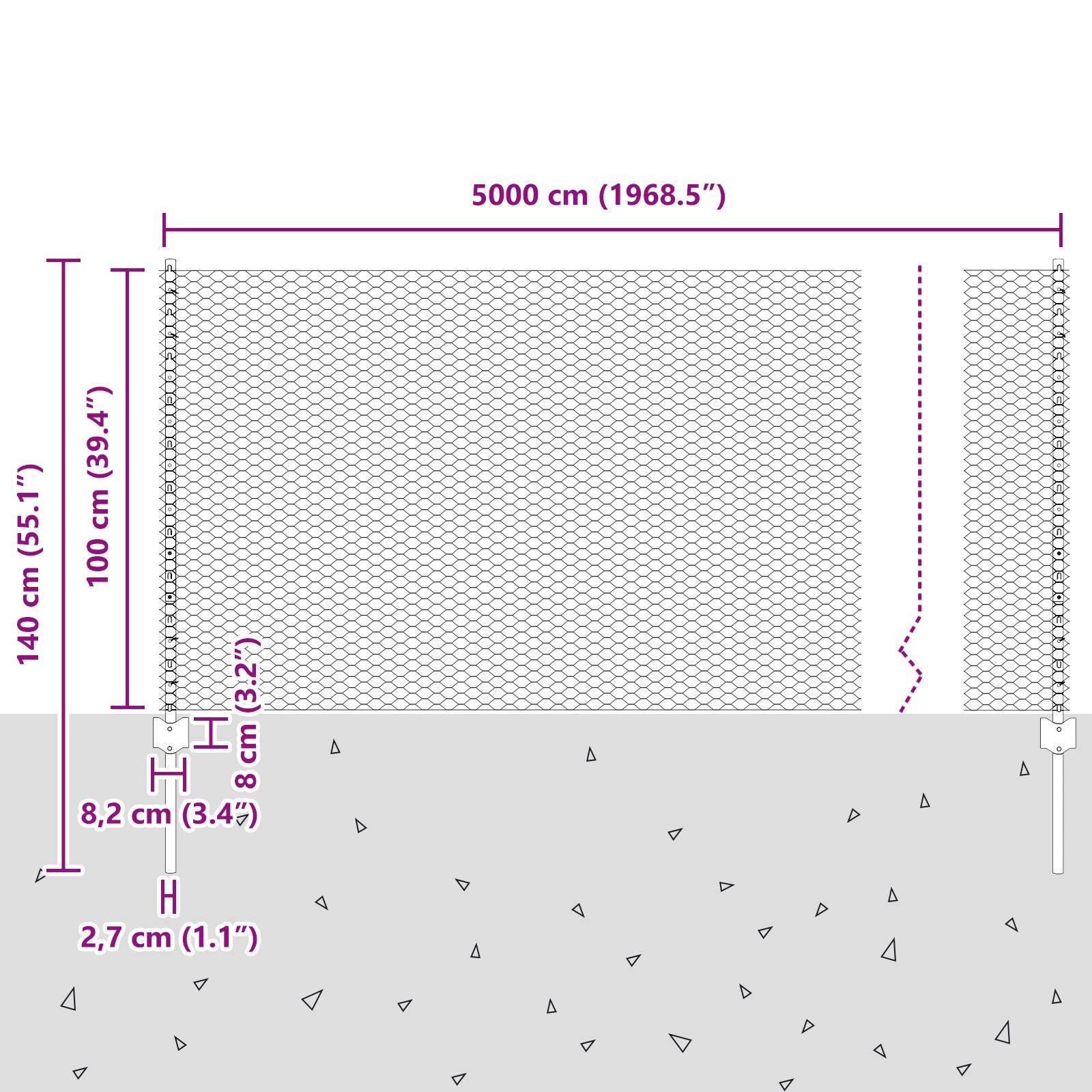 Hekpalen 11 Stuks U-Kanaal Groen 100 Cm Staal,  Hexagonaal Hek Groen 1X50 M Staal