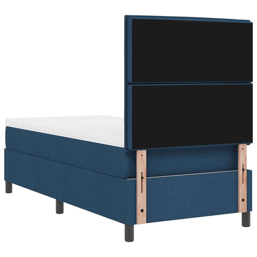Boxspringbed Met Matras E Eenpersoons Stof Blauw 90 x 190 cm Lijnen ontwerp