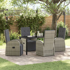 Tuinstoelenset poly rattan grijs 4 personen