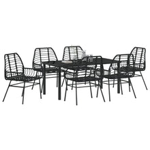 7 Delig Tuin Eetset Zwart Poly Rattan