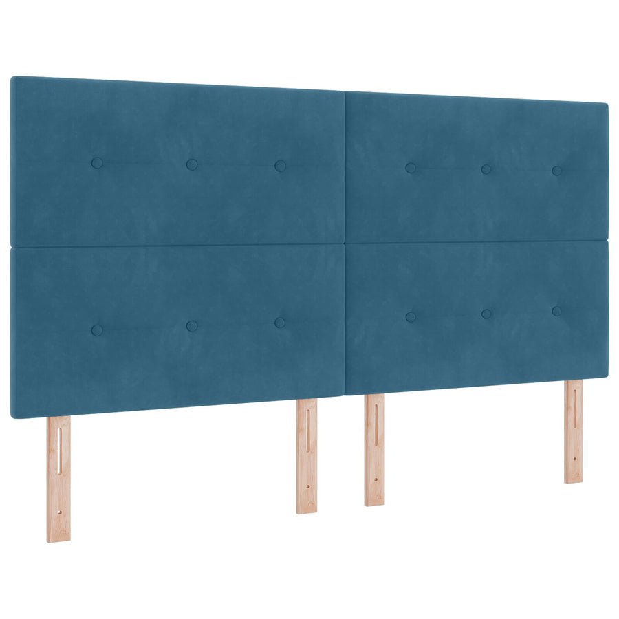 Hoofdbord Knop Tufted Fluweel Donkerblauw 180 cm Hoog hoofdbord