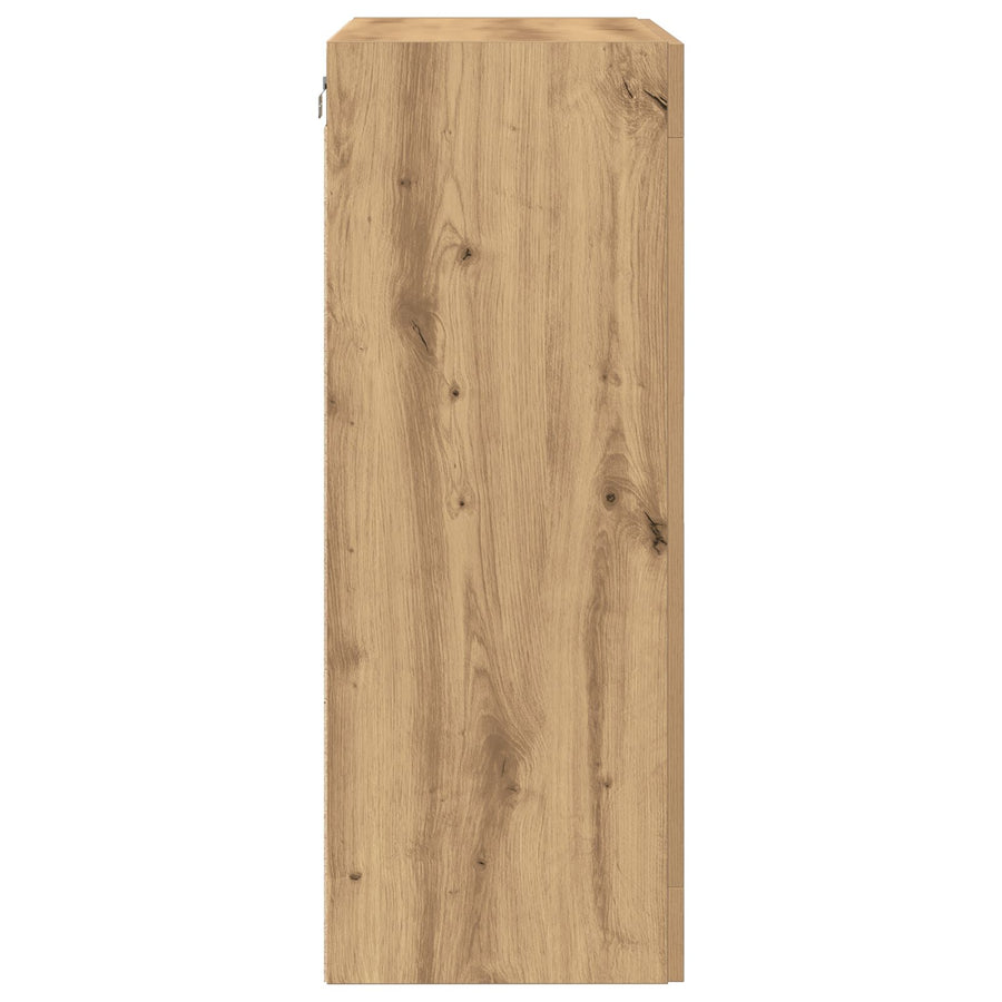 Wandkast Met Glazen Deuren Artisan Eiken 69,5X34X90 Cm