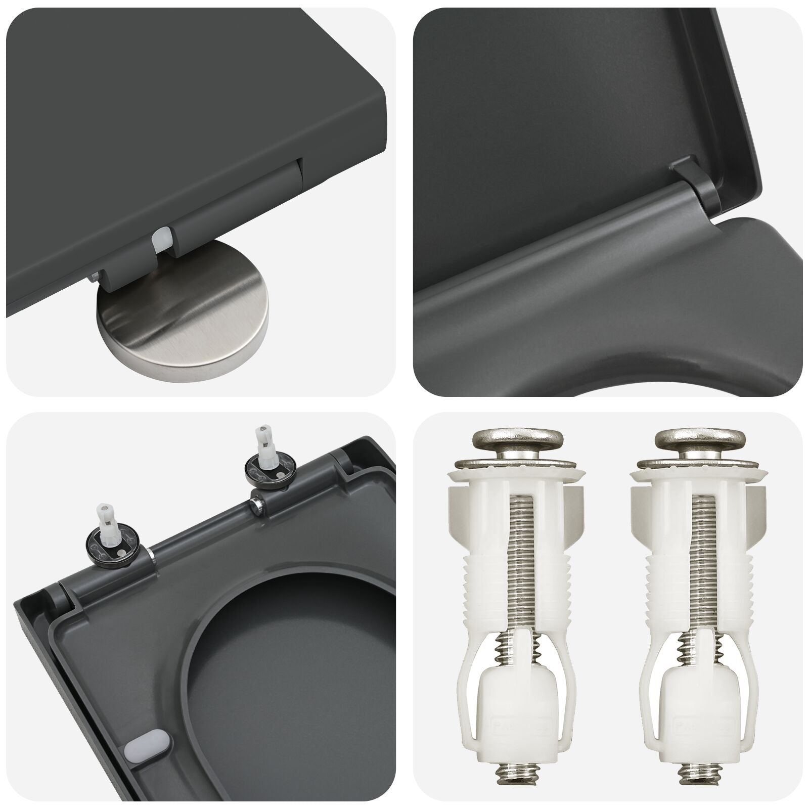 Snelsluit Toiletzitting Met Soft Close Duroplast Anthraciet