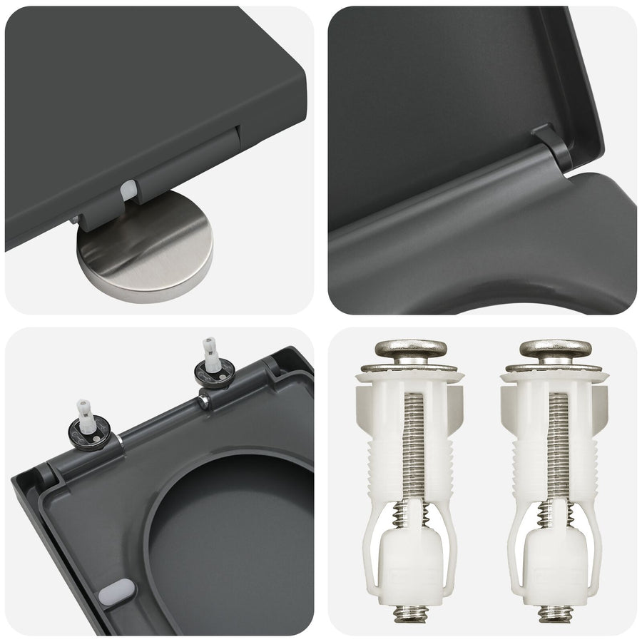 Snelsluit Toiletzitting Met Soft Close Duroplast Anthraciet