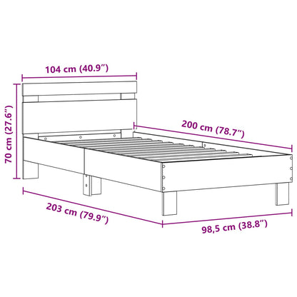 Bedframe Met Led-Verlichting Artisan Eiken Ambachtelijk Eiken 100 x 200 cm