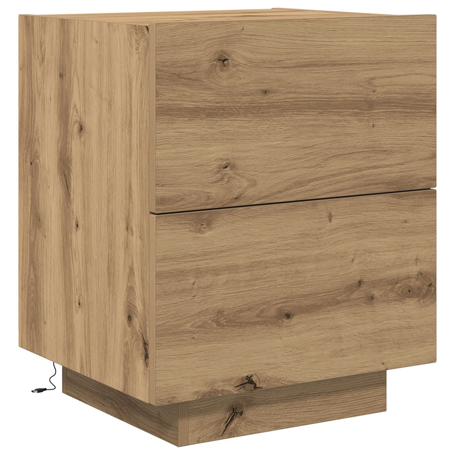 Nachtkastjes Met Led-Verlichting 2 Stuks Artisan Eiken 45X40X55 Cm