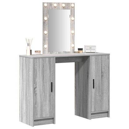 Kaptafel Met Led-Verlichting 102X33X135 Cm Grijs sonoma