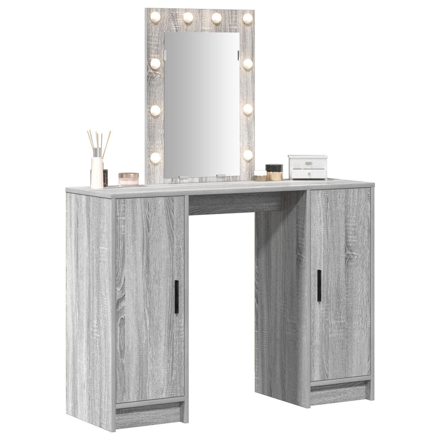 Kaptafel Met Led-Verlichting 102X33X135 Cm Grijs sonoma