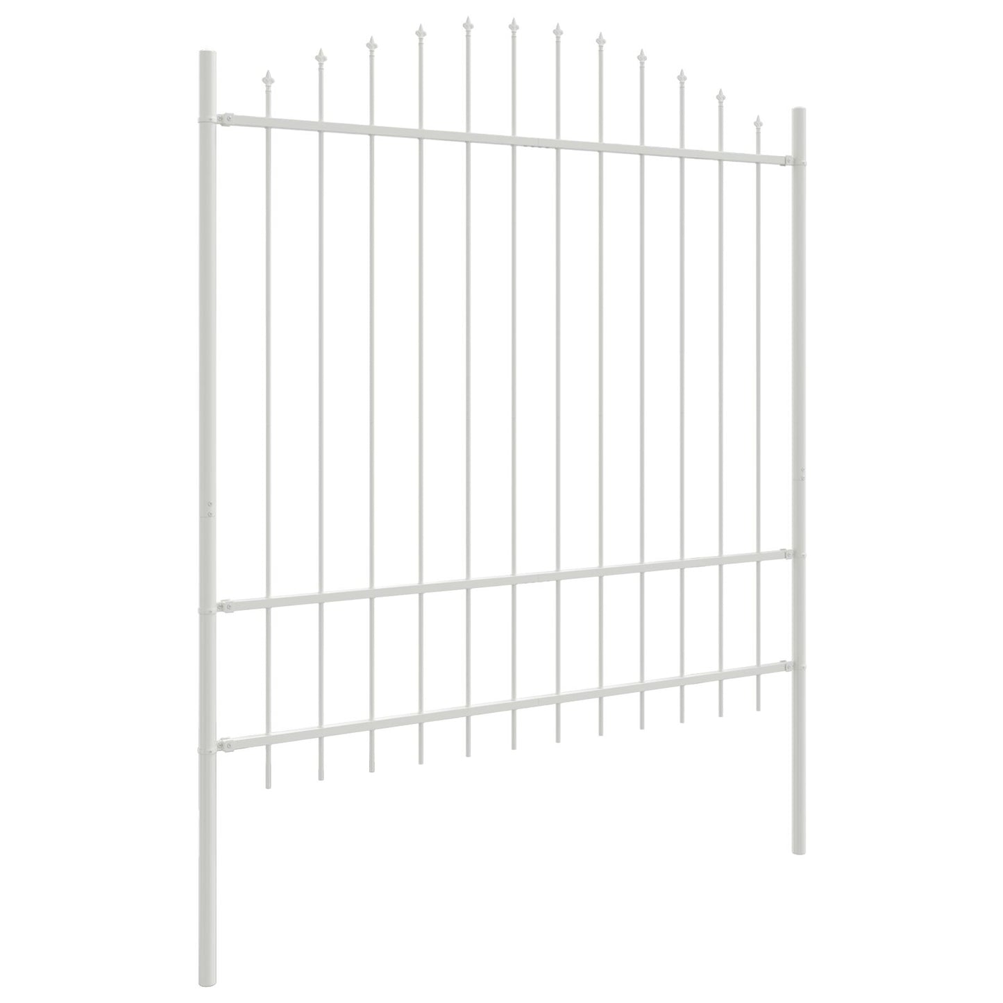 Tuinhek Met Hoedtop 13,6X1,75 M Staal Wit 13.6 m 150-175 cm