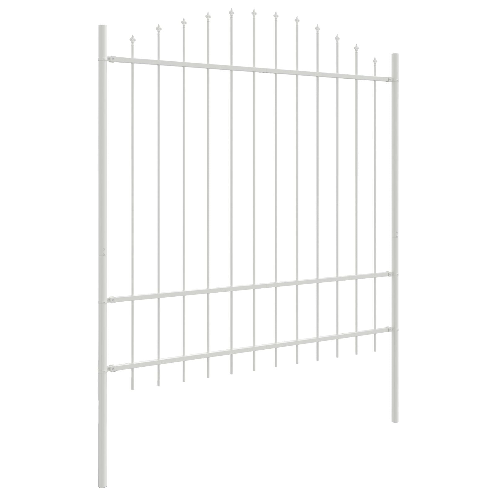 Tuinhek Met Hoedtop 13,6X1,75 M Staal Wit 13.6 m 150-175 cm