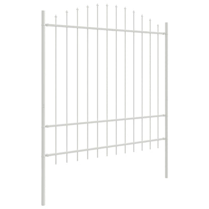 Tuinhek Met Hoedtop 13,6X1,75 M Staal Wit 13.6 m 150-175 cm