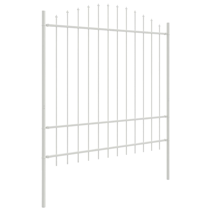 Tuinhek Met Hoedtop 13,6X1,75 M Staal Wit 13.6 m 150-175 cm