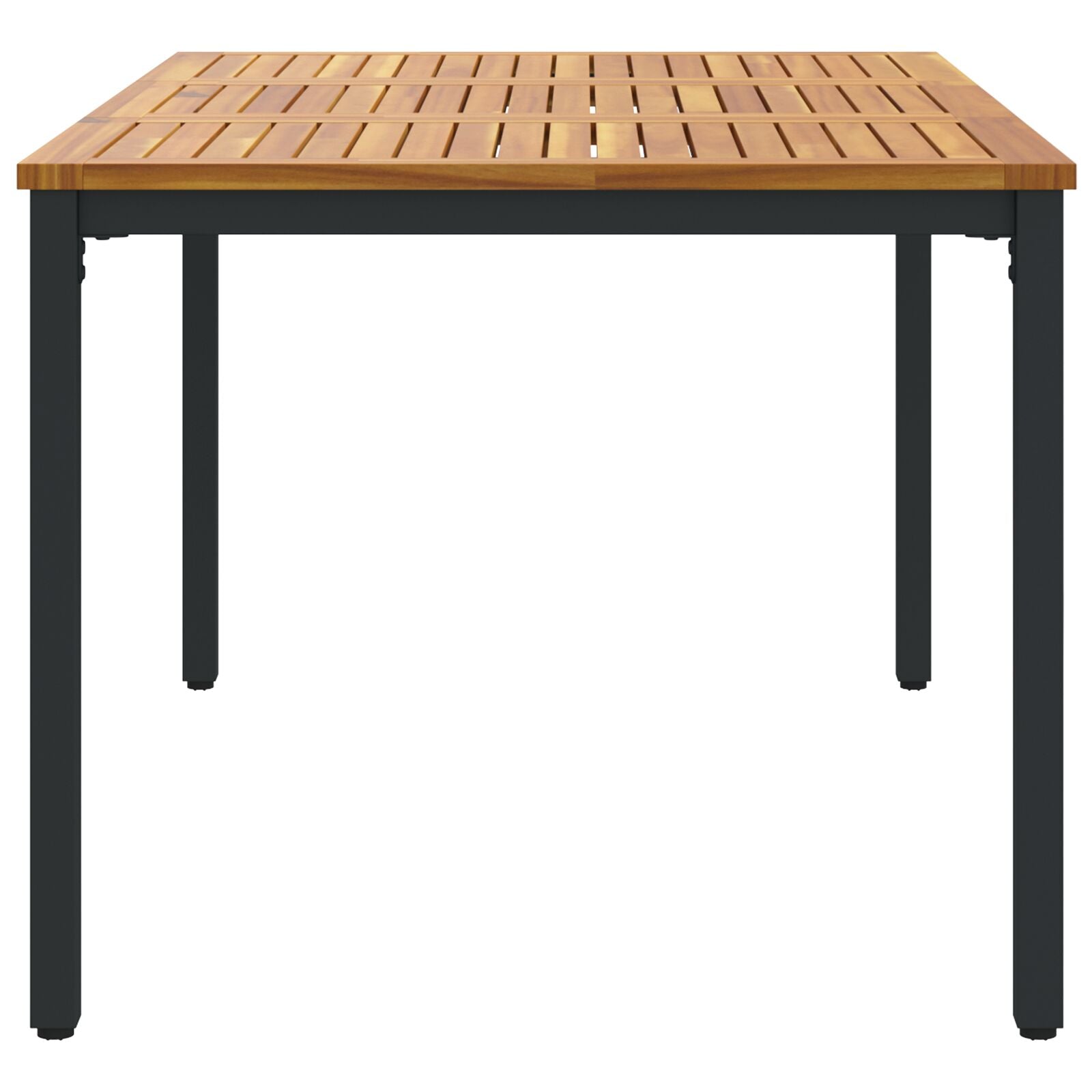 Tuin Tafel Massief Acaciahout En Metaal 150 x 90 x 75 cm Natuurlijk en zwart