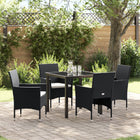 Tuin eettafelset poly rattan zwart 4 personen