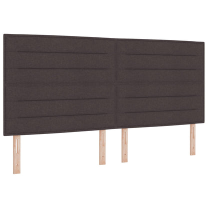 Boxspringbed Met Matras & Bank Stof Donkerbruin 200 x 200 cm Lijnen ontwerp