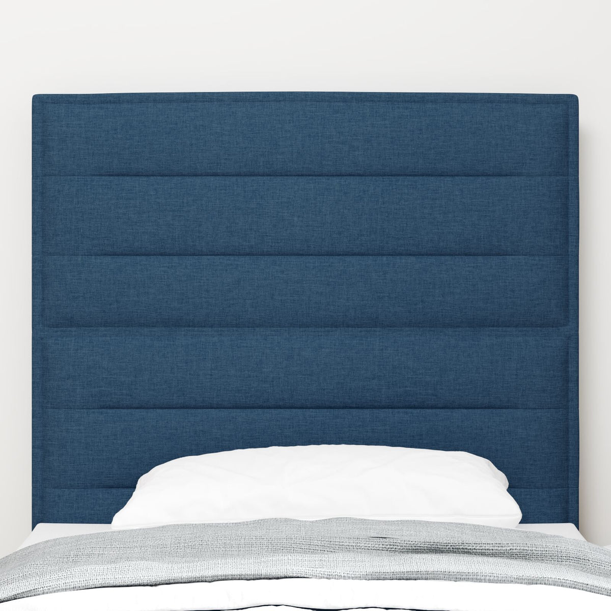 Hoofdbord Lijnen Ontwerp Stof Blauw 80 cm Hoog hoofdbord