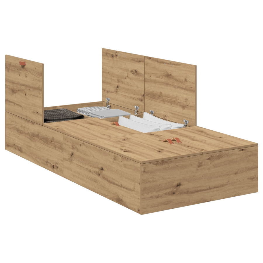 Opslagbedframe Artisan Eiken 100 x 200 cm