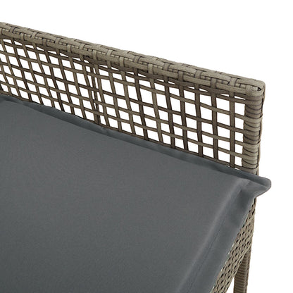 Tuinstoelen 2 Stuks Met Kussens Poly Rattan Grijs en donkergrijs