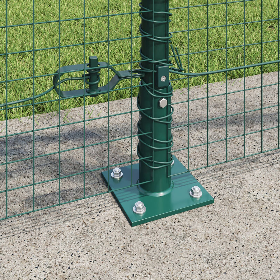 Gelaste Draadomheining Met 13 Flenspalen Groen 0.8X100 M Staal Gegalvaniseerd Staal