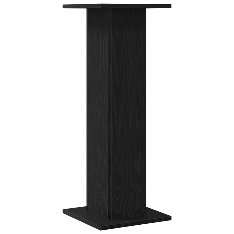 Plantenstandaard 2 Stuks Bewerkt Hout 30 x 30 x 80 cm Zwart eiken