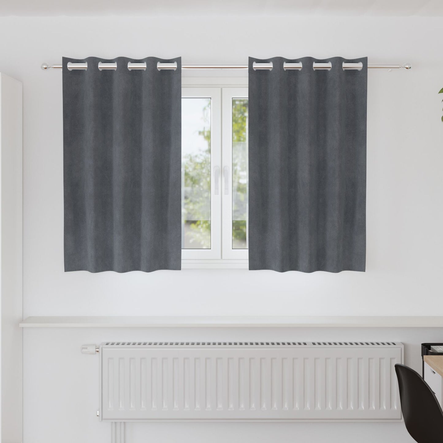 Blackout Gordijnen 2 Stuks Velours Super Lichtgrijs 140 x 140 cm met oogjes