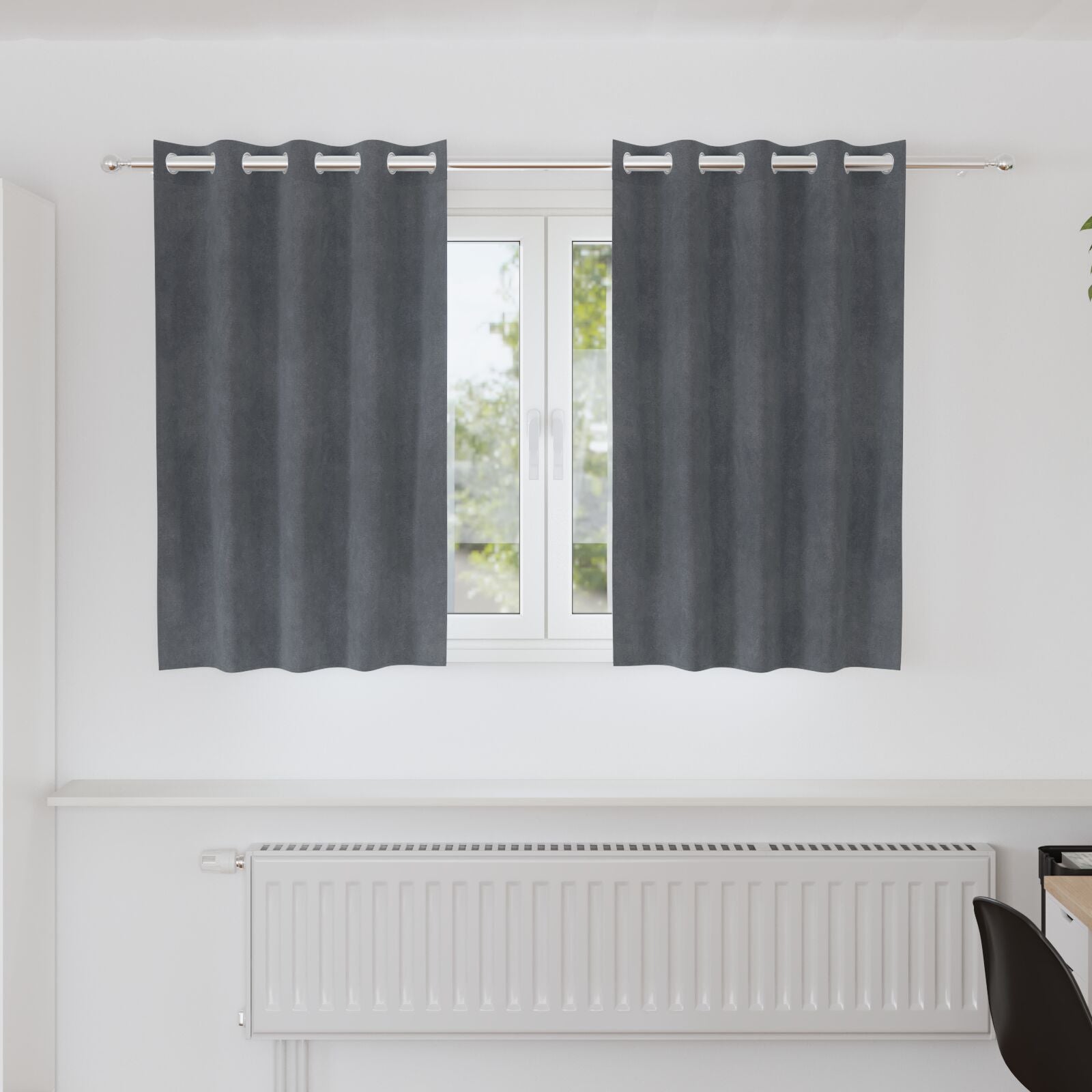 Blackout Gordijnen 2 Stuks Velours Super Lichtgrijs 140 x 140 cm met oogjes