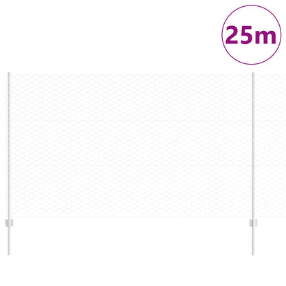 Hekpaaltjes 22 Stuks U-Kanaal 140 Cm Gegalvaniseerd Staal,  Hexagonaal Hek 1.4X25 M Gegalvaniseerd Staal