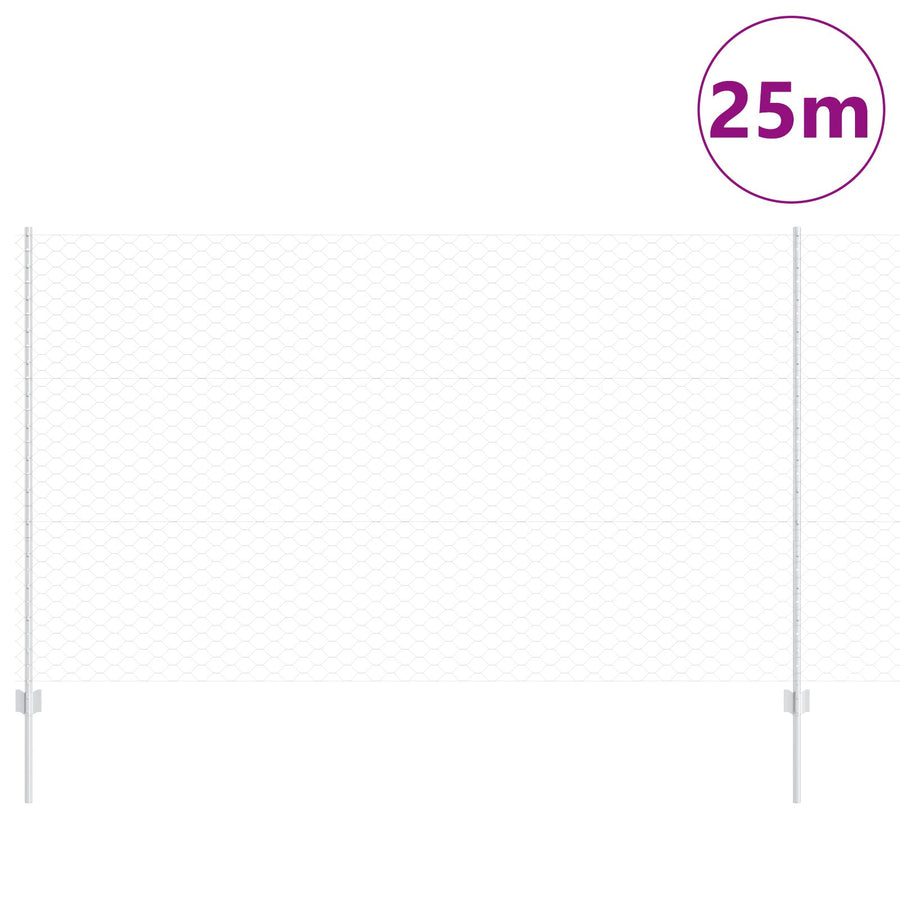 Hekpaaltjes 22 Stuks U-Kanaal 140 Cm Gegalvaniseerd Staal,  Hexagonaal Hek 1.4X25 M Gegalvaniseerd Staal