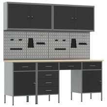 10-Delig Werkbank Set Zwart Staal