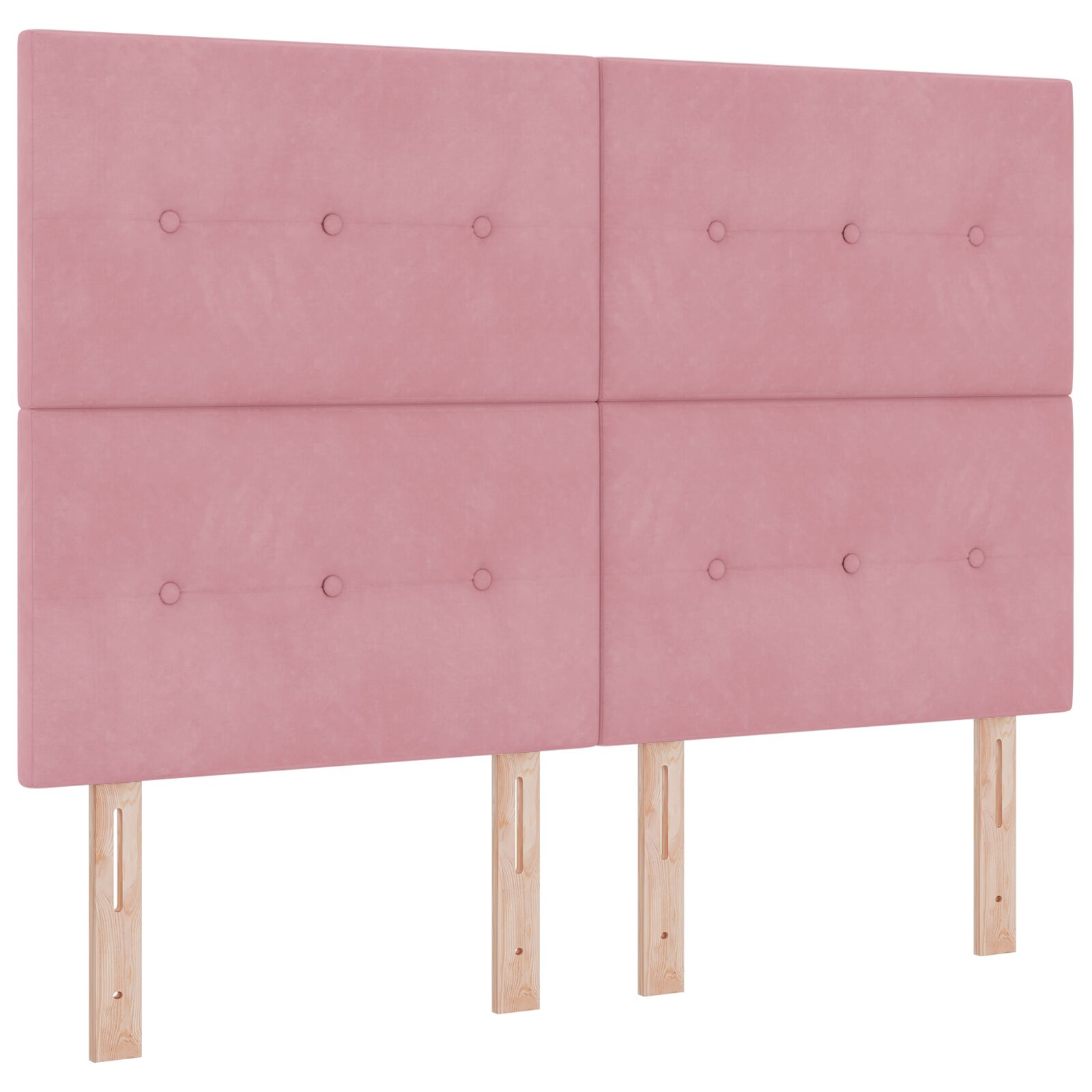 Roze Fluwelen Bedframe 140X190 Cm Crème