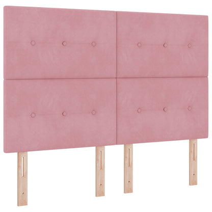 Roze Fluwelen Bedframe 140X190 Cm Crème