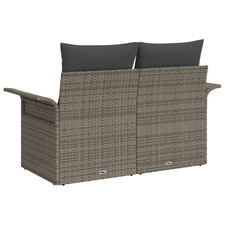 2-Persoons Tuinbank Met Opslag En Kussens Poly Rattan Grijs met opslagnis