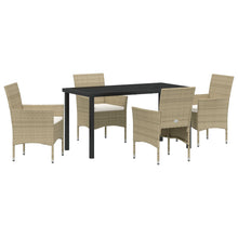 5 Delig Tuin Eetset Beige Poly Rattan