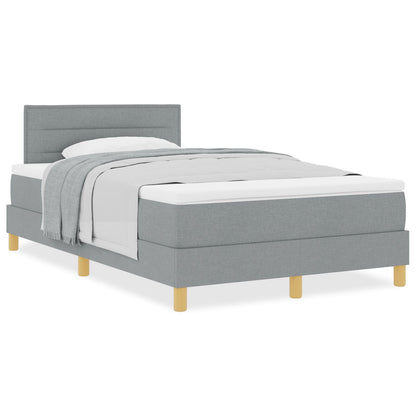 Boxspringbed Met Matras Lichtgrijs 120X190 Cm Stof Blauw