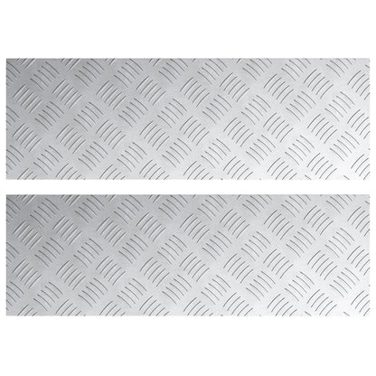 Aluminium Ruitplaten 2 Stuks Anti-Slip 75X25 Cm 75 x 25 x 0.3 cm Rechthoekig