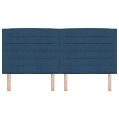 Hoofdbord Lijnen Ontwerp Stof Blauw 200 cm Hoog hoofdbord