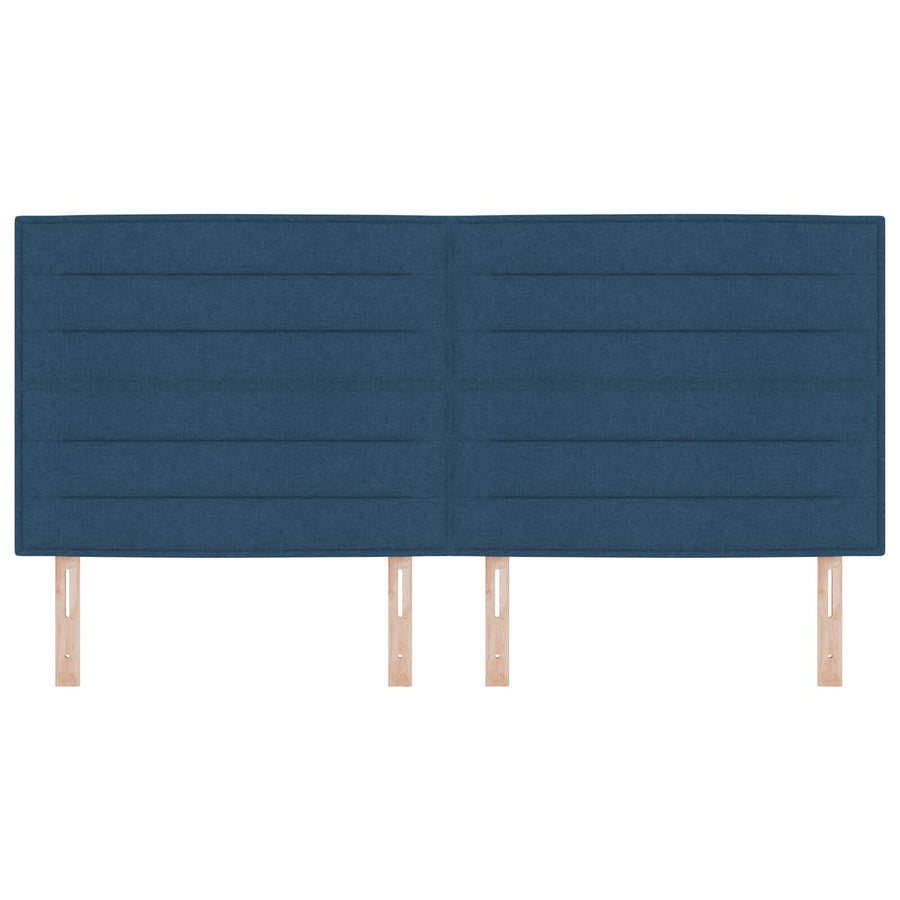 Hoofdbord Lijnen Ontwerp Stof Blauw 200 cm Hoog hoofdbord
