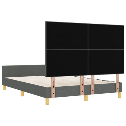 Bedframe Donkergrijs 160X200 Cm Stof Crème