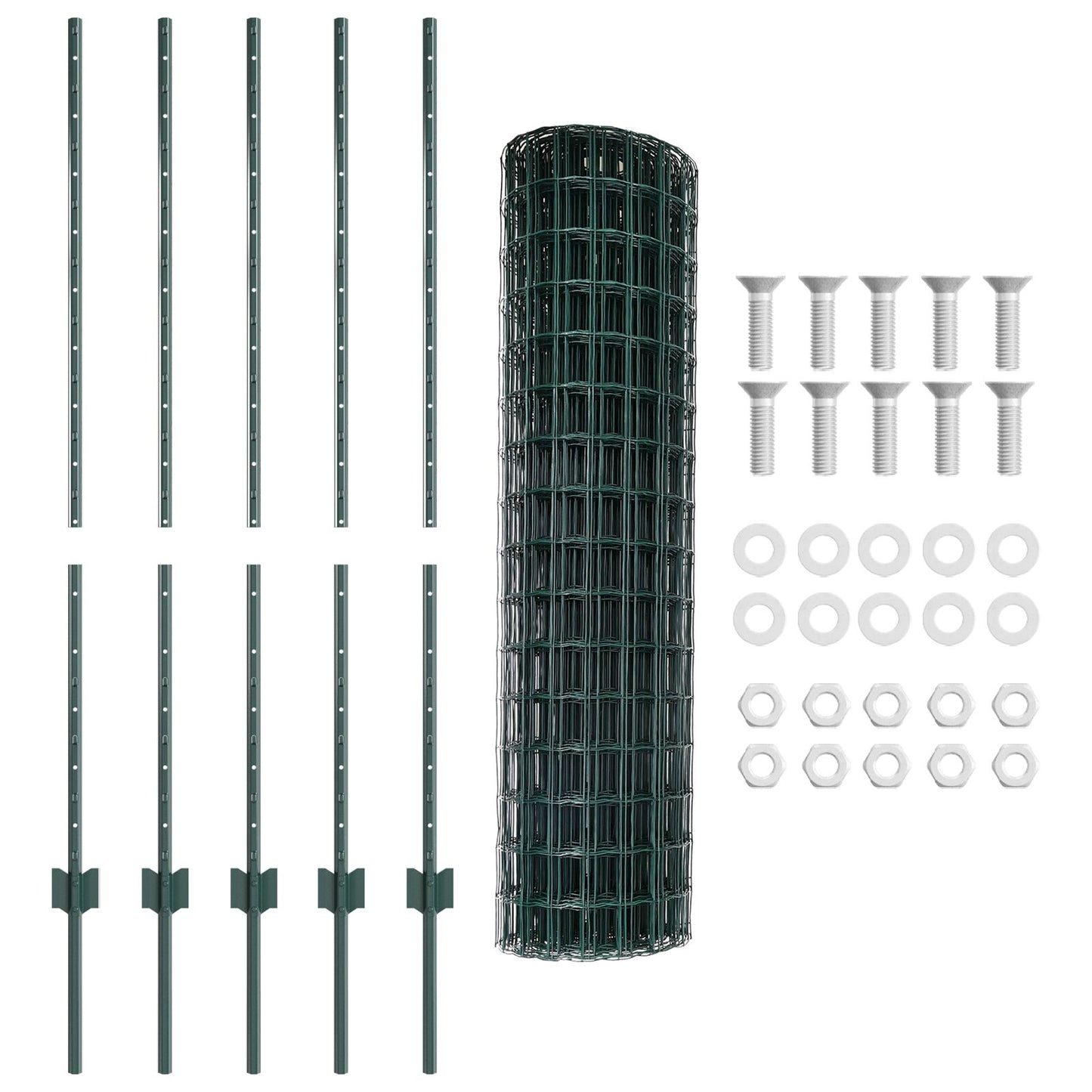 Euro Hek Met 5 U-Palen Groen 1.2X10 M Staal