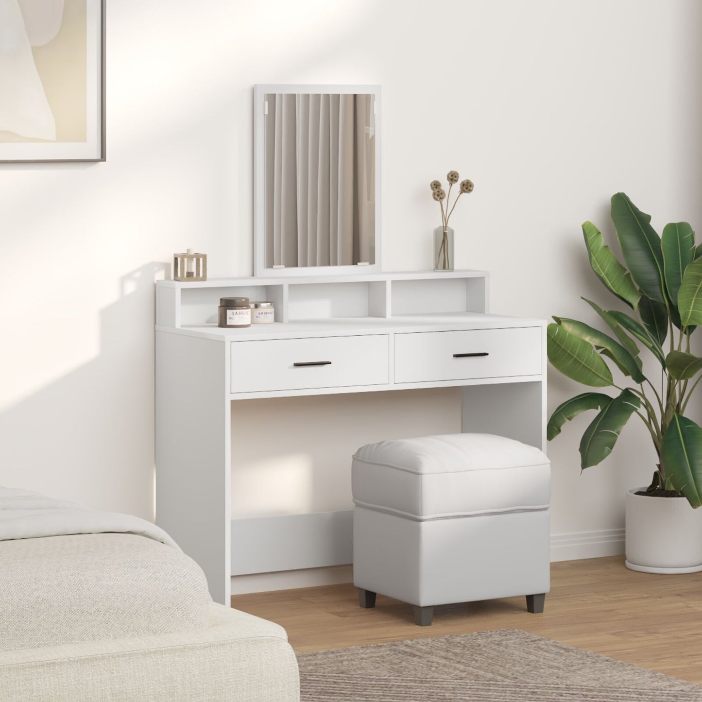 Kaptafel Met Lades - - 100 x 41 x 140 cm Wit