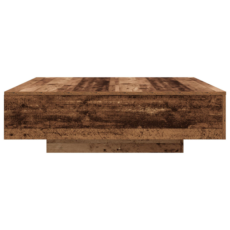 Salontafel Met Led-Verlichting Oud Hout 100X100X31 Cm