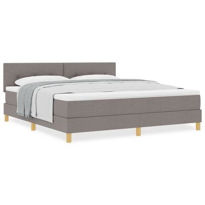 Boxspring Bed Met Matras Stof Taupe 180 x 200 cm Knoopgestikt