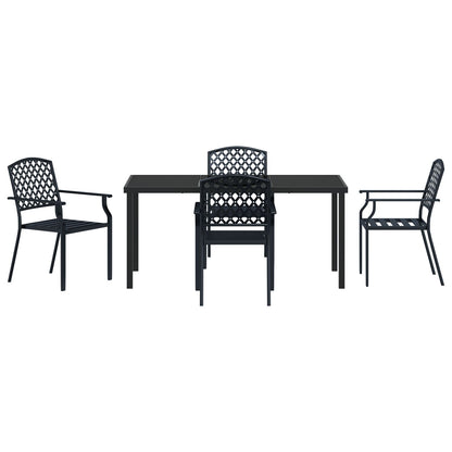 5 Delige Tuin Eetset Anthraciet Staal