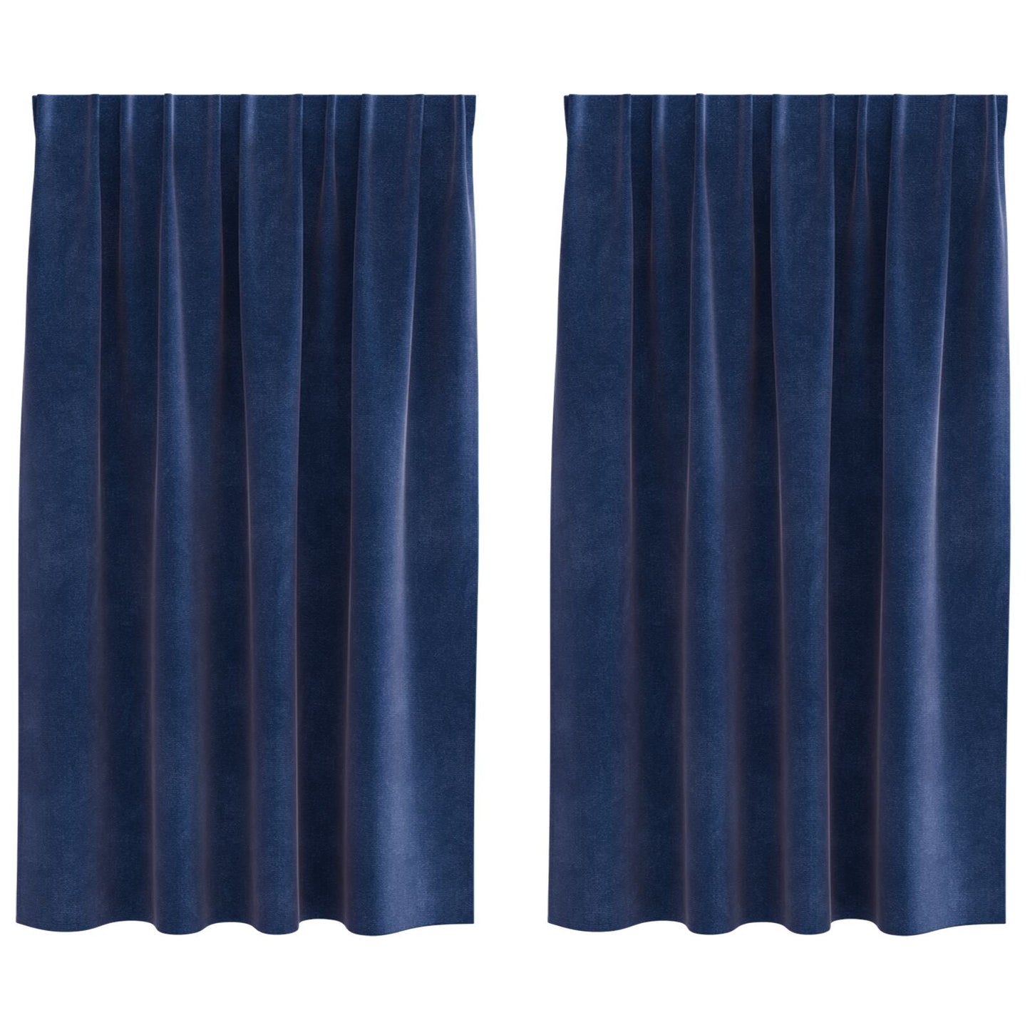Blackout Gordijnen Met Top Tape 2 Stuks E Velvet Donkerblauw 140 x 175 cm met ingenaaide tape