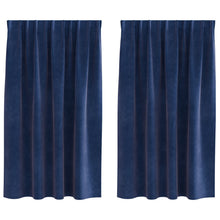 Blackout Gordijnen Met Top Tape 2 Stuks E Velvet Donkerblauw 140 x 175 cm met ingenaaide tape